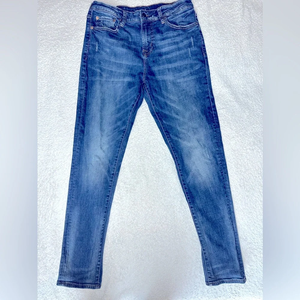 Aeropostale Men's Athletic Skinny Jeans - Classic Dark Blue - Picture 1 of 6